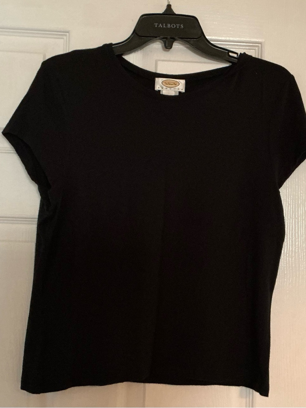 Talbots Black Short-Sleeve Crewneck Tee